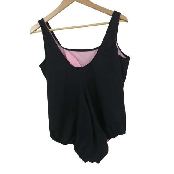 Lands End Black Slimming One Piece Tank Swimsuit Size 22W Plus Solid Classic - Picture 7 of 11